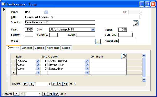 ms access library database
